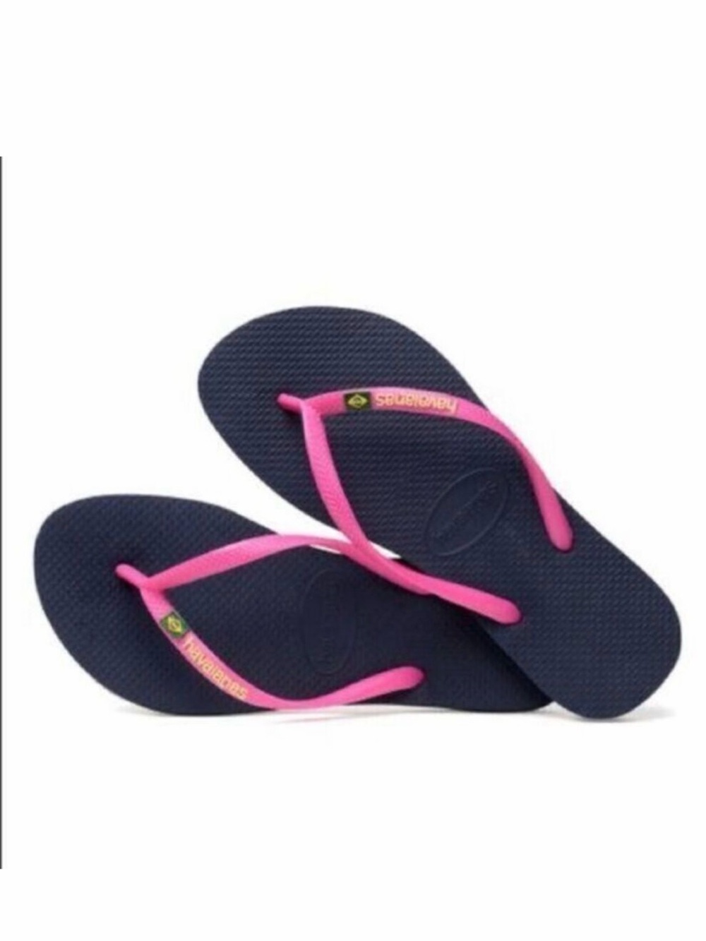 Havaianas Little Kids Flip Flops sz 2 Brazil Emblem NEW # bag -Q
